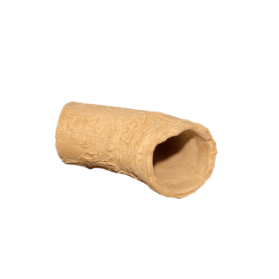 Трубка керамическая сквозная изогнутая Коряга 10 см, диаметр 4 см